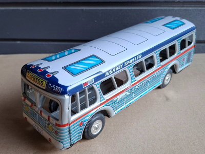Greyhound Lines pelti linja-auto pienoismalli bussi