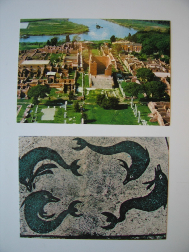 Ostia antica ja Spalato / Split aiheisia postikortteja 6 kpl