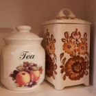 2x säilytyspurkki vintage koristeellinen - pikkukuva 1