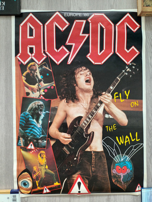 AC/DC - Fly On The Wall Europe '86 alkuperäinen juliste