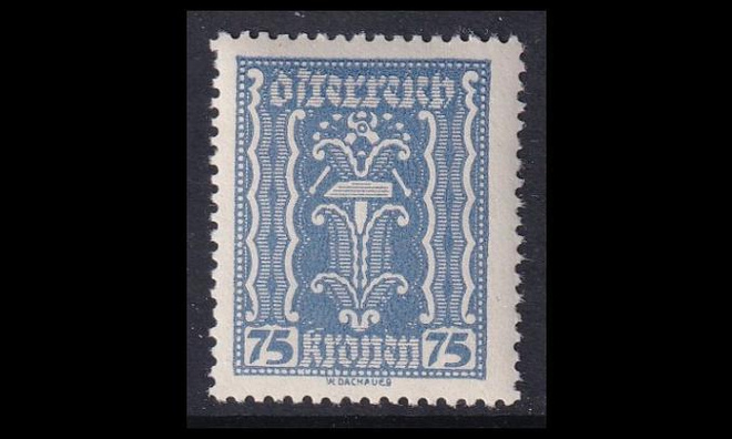 Itävalta 376 ** Käyttösarja maatalous 75 Kr (1922)
