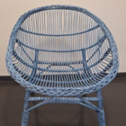 Kevyt siro rottinkituoli vaaleansininen vintage dusty blue - pikkukuva 4