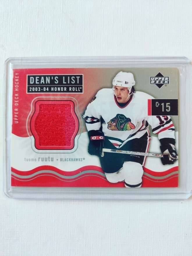 Tuomo Ruutu - 03-04 UD Honor Roll Dean's List Rookie Jersey