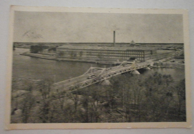 Pori, Puuvillatehdas ja silta, talvikuva, mv pk, p. 1948