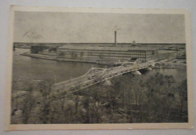Pori, Puuvillatehdas ja silta, talvikuva, mv pk, p. 1948