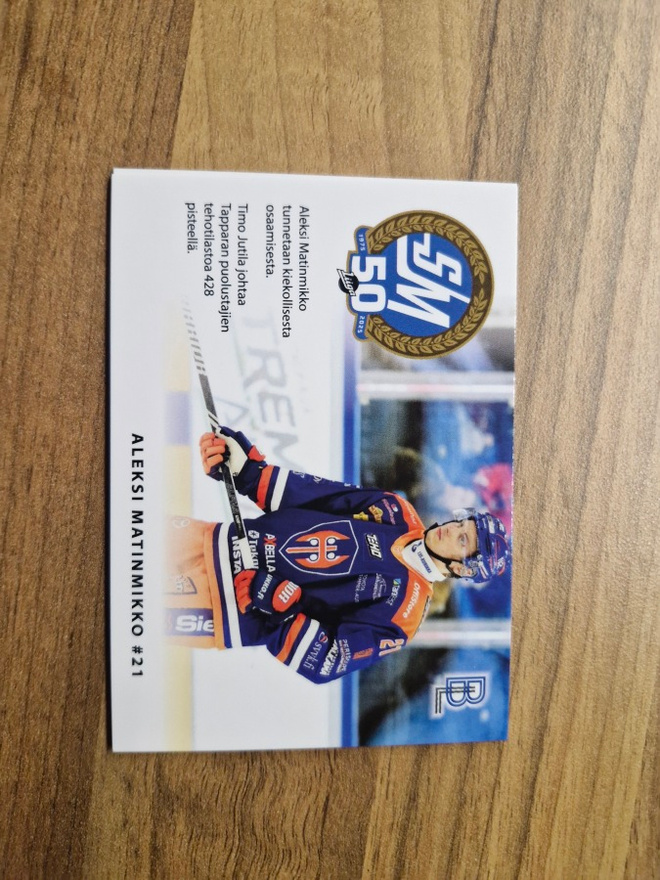 Blueline Tappara match card Aleksi Matinmikko