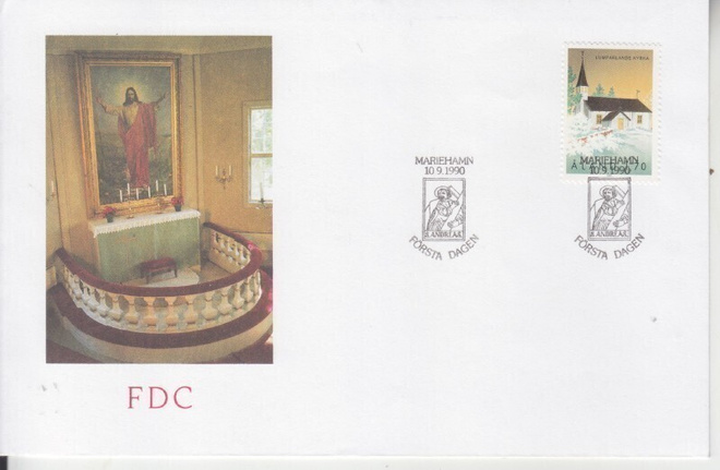 FDC Åland 1990 kirkko