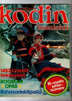 Kodin Kuvalehti n:o 1 1977 Paperinukke. Kuusamo.