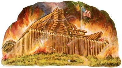 SAGOKONST 28 / USA sotilaslinnake liekeissä! 1950-l. SUURI!!