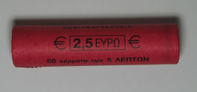 Kreikka 5c rulla UNC, sokko rulla