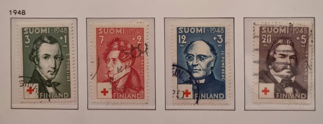 LaPe 345, 346, 347, 348 - Punainen Risti 1948 - o