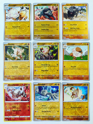 Pokemon Reverse Holo kortteja 9kpl