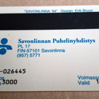 SAVONLINNA 1994 puhelinkortti 20 mk - pieni painos - pikkukuva 2