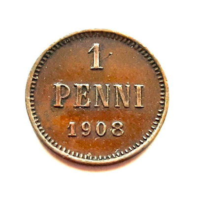 1 penni 1908