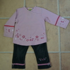 Napero vaaleanpun tunika 86cm & Friends velourhousut 80/86cm - pikkukuva 2