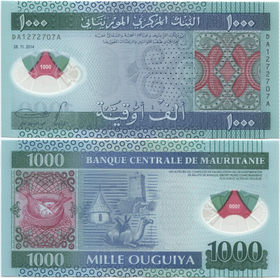 Mauritania 1000 Ouguiya 2014 UNC (P-19) Polymer