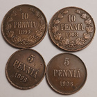 Kupari 5 p 1898,1906 ja kupari 10 p 1899, 1908. - pikkukuva 1