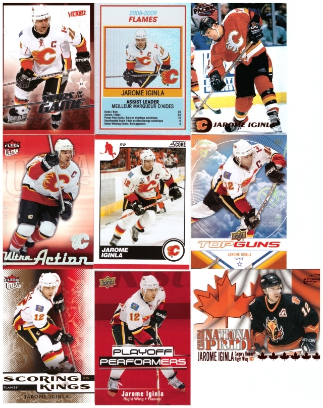 9 x JAROME IGINLA Calgary Flames Erikois/Parallel ym. Kortt.