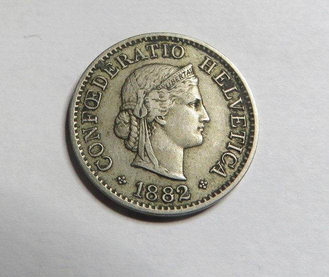 Sveitsi 5 rappen 1882