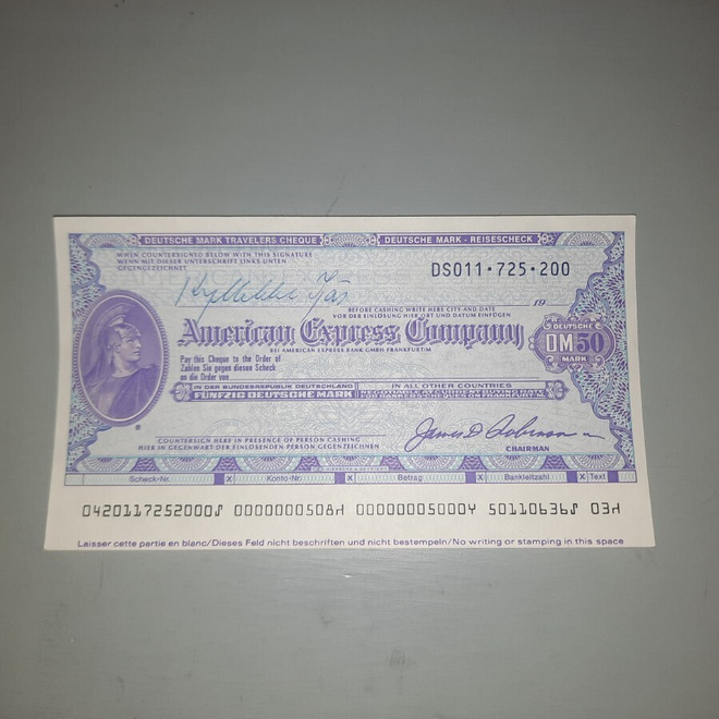 matkashekki American Express 50DM, lunastamaton