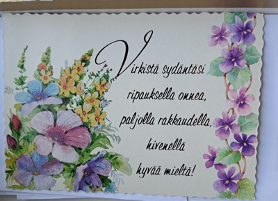 mietelmäkortti: kukkakimppu, uusi kortti