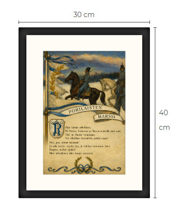 Uusi Porilaisten marssi art print kehystetty 30 cm x 40 cm