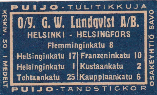 Helsinki, O/y G. W. Lundqvist A/b  , Puijo   7/9