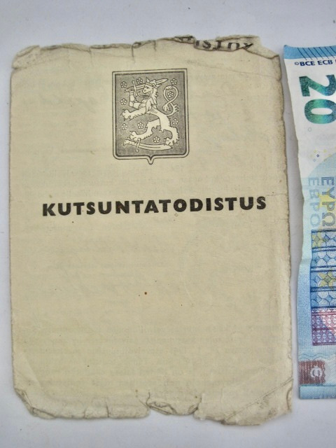 VANHA Kutsuntatodistus 1943 Suomen Puolalainen