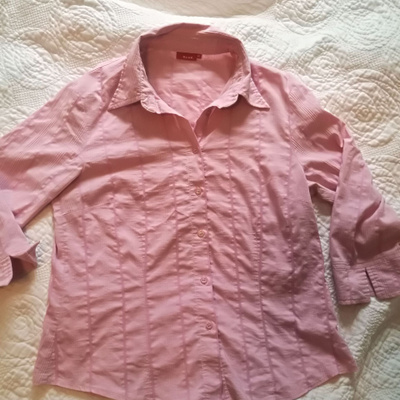 Naisten kaulus-ja paitapusero pinkki koko 44
