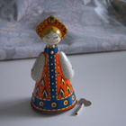 Vanha peltilelu TANSSIVA NUKKE - pikkukuva 1