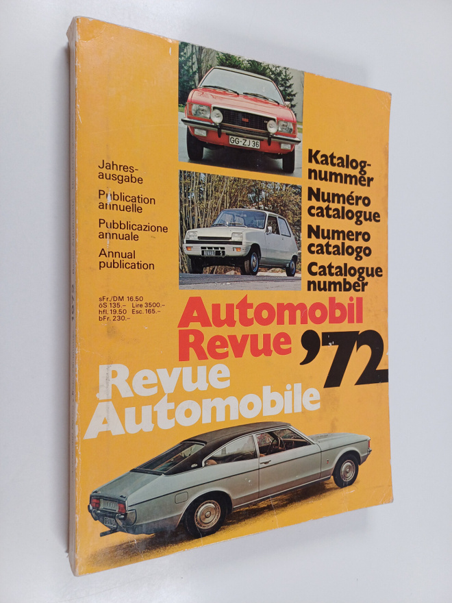 Automobile revue '72 / Catalogue de la automobile '72