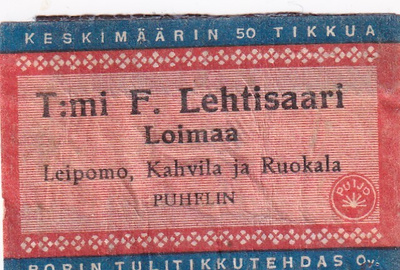 Loimaa.T:mi F. Lehtisaari, Puijo.  s103