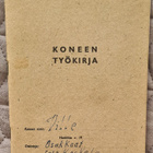 Koneen työkirja vuodelta 1955 - pikkukuva 1