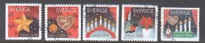 Ruotsi  2006 joulumerkit leimattuna.