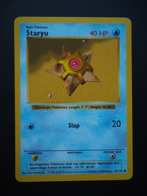 Pokemon kortti Shadowless Staryu Base set