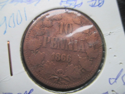10 penniä 1866