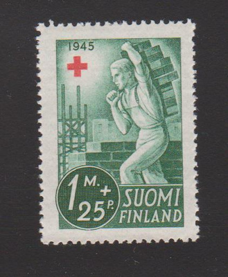 1945 Punainen Risti ( PR ) 1 mk+25p ** LaPe 291