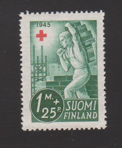 1945 Punainen Risti ( PR ) 1 mk+25p ** LaPe 291