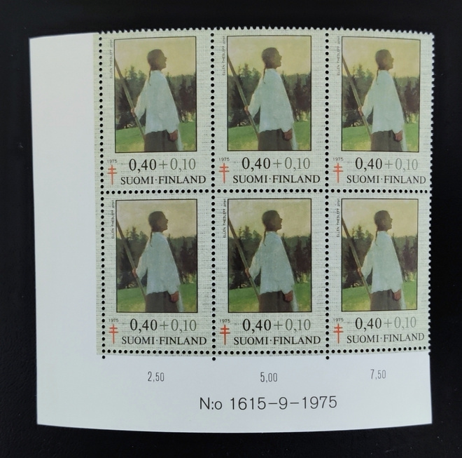 1975 Tuberkuloosi 0,40mk+0,10mk numerokuusilo **