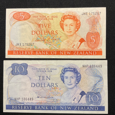 New Zealand 5 & 10 Dollars