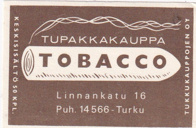 Turku, Tupakkakauppa Tobacco.   s62