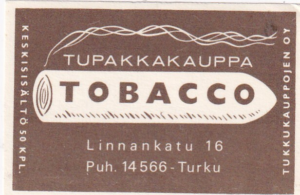 Turku, Tupakkakauppa Tobacco.   s62