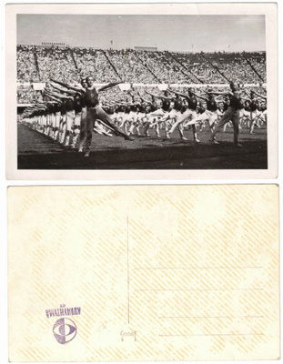 Vanha kortti, Helsinki????, Olympiastadion, voimistelijoita