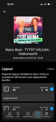 NYLON BEAT - TYTÖT HALUAA 2kpl lippuja
