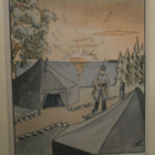 Sotilas yövartiossa, aurinko nousee, piirrospk (KEK), ei p. - pikkukuva 1