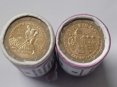 Toimitus 0 €, Slovakia 2026+2025 2 € Jääkiekko+Trencín , unc