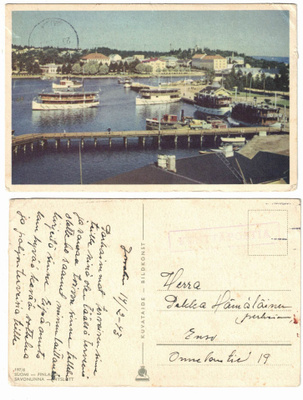 Vanha kortti, KUVATAIDE 197/6, Savonlinna, vuodelta 1943