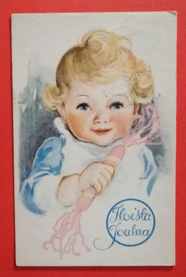 Vanha joulukortti kulk. 1931
