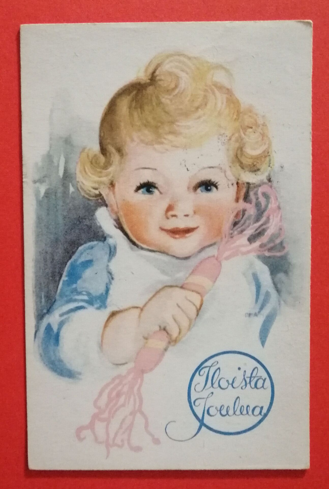 Vanha joulukortti kulk. 1931