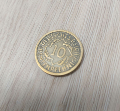 Saksa 10 rentenpfennig 1924 J